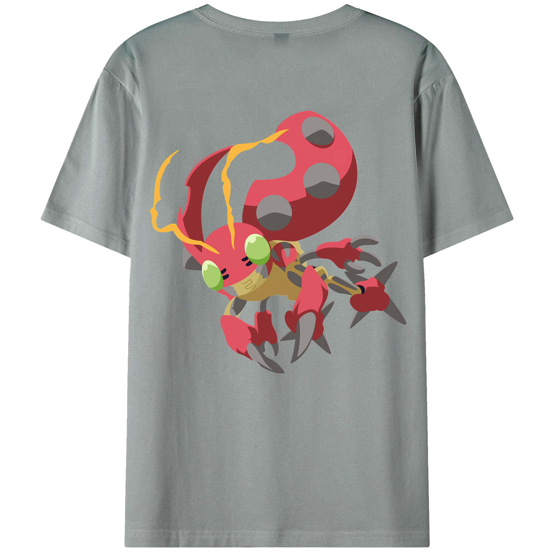 （画像用） Digimon デジタルモンスター/デジモン 綿100％ メンズ半袖Tシャツ（バックプリント） 通気性
